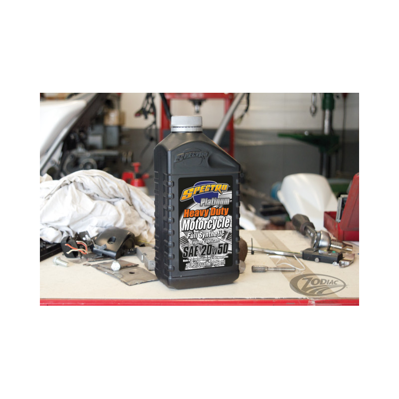 Huile Moteur Spectro USA 100% synthèse SAE 20 W 50 Heavy Duty Platinum pour Harley-Davidson 745063 Huile Spectro USA