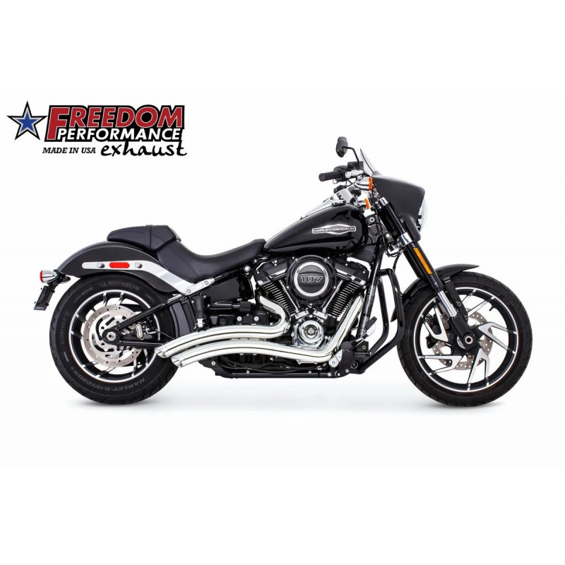 Echappement Freedom Performance Sharp Curve radius chromé 737200 Ligne pour Softail Milwaukee Eight