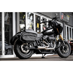 Echappement Two Brothers Racing Shorty 2 en 1 finition brute 753205 Ligne pour Softail Milwaukee Eight