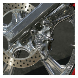 Etrier de frein avant gauche chromé Performance Machine 4 pistons asymétriques 743133 Etriers de frein Performance Machine