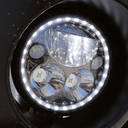 Optique de phare VISION-X 5 3/4" HALO LED avec réflecteur noir 753010 Pièces pour Harley-Davidson