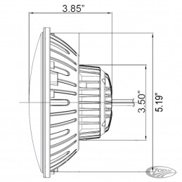 Optique de phare VISION-X 5 3/4" HALO LED avec réflecteur noir 753010 Optiques de phare