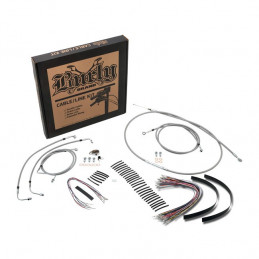 Kit complet Burly de câbles, fils et durits pour guidon Ape Hanger 14" (35.5 cm) M563474 Cables de gaz et embrayage
