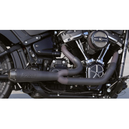 Pot d’échappement Two Brothers Racing 2 en 1 Finition noire céramique avec sortie fibre de carbone 753102 Pièces pour Harley-...