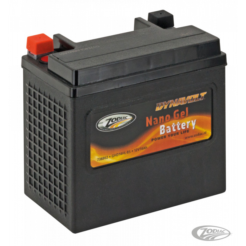 Batterie Dynavolt Nano Gel remplace les batteries YTX14LBS, 14AH, 315CA, 260CCA OEM 65958-04 738862 Batteries DynaVolt Nano Gel