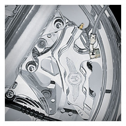 Etrier de frein avant gauche chromé Performance Machine 6 pistons asymétriques 743137 Etriers de frein Performance Machine