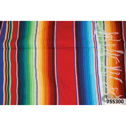 Couverture mexicaine rouge poncho 755300 Couvertures mexicaines