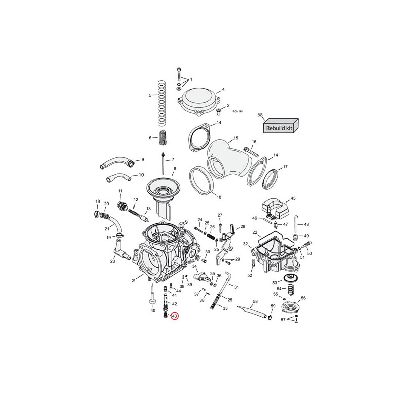 Gicleur principal pour le carburateur Keihin CV des Harley-davidson Z 747536 Pièces pour carburateur Keihin CV