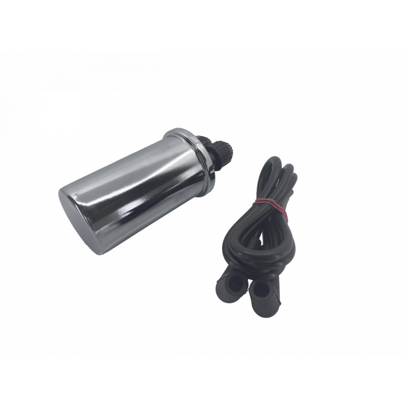 Bobine Thunderbolt chromée 12 Volts avec fils noirs 152111 Bobines d'allumage