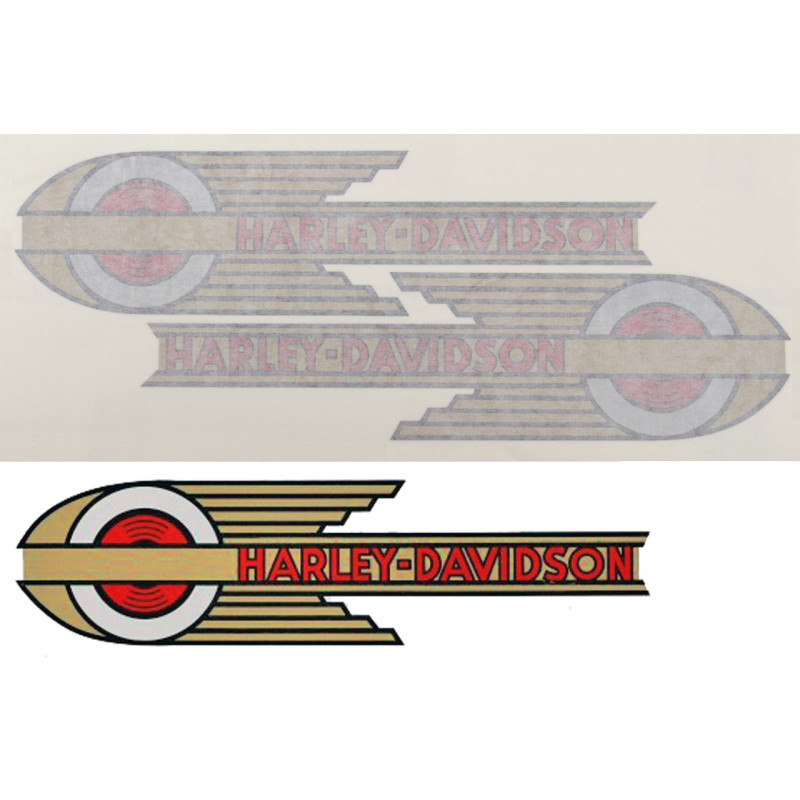 Stickers de réservoir style 1936 à 1946 (OEM 61773-36 & 61775-36) 745891 Stickers et emblemes de Reservoir