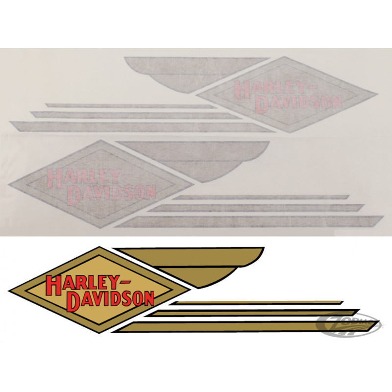 Stickers de réservoir style 1934 à 1935 OEM 5917-34 & 5917-34A 745890 Stickers et emblemes de Reservoir