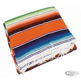 Couverture mexicaine orange poncho avec support en cuir noir 755321 Couvertures mexicaines