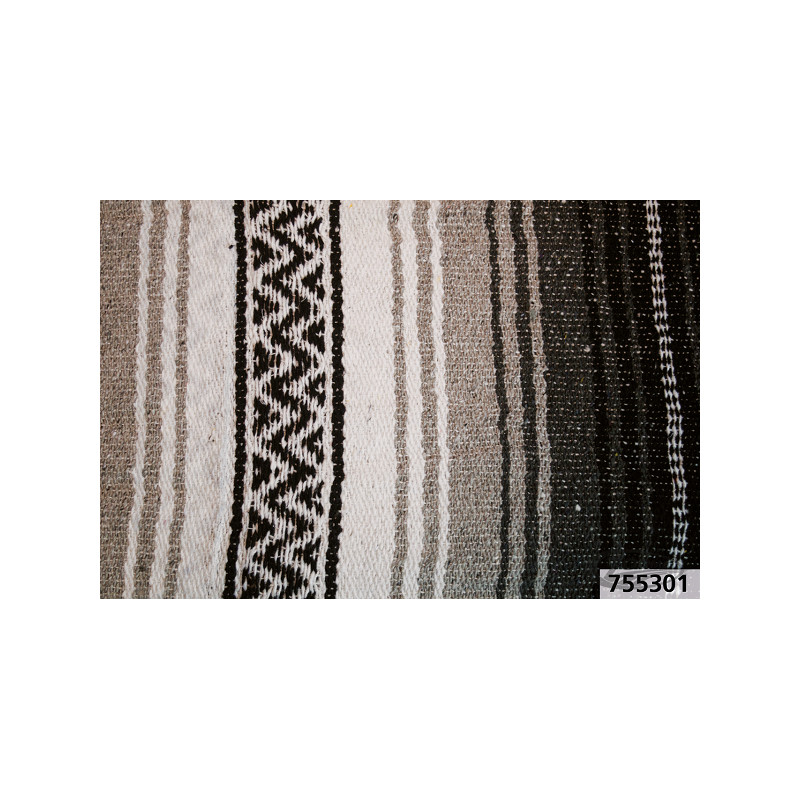 Couverture mexicaine charbon, argent, noir & blanc 755301 Couvertures mexicaines