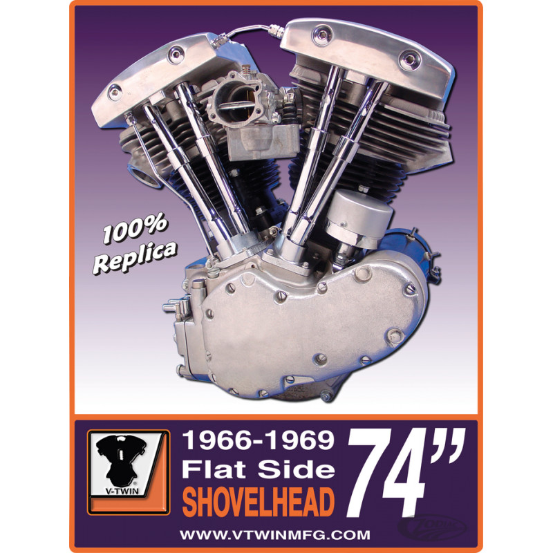 Plaque métal avec moteur Early Shovelhead 789736 Plaques métal avec moteurs Harley-Davidson