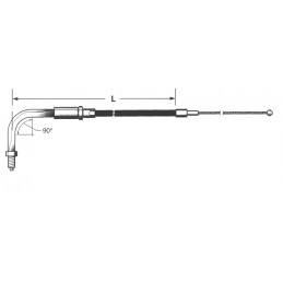Cable de gaz retour 35" (89 cm) full black tout noir OEM 56355-92 114783 Cables de gaz et embrayage