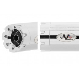Silencieux d'échappement V-Performance homologués Euro 5 chromé de 114mm de diamètre avec embouts droits Revolver 754806 Sile...