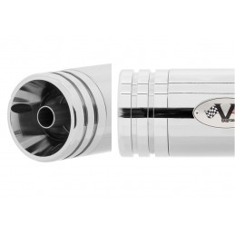 Silencieux d'échappement V-Performance homologués Euro 5 chromés de 114mm de diamètre avec embouts droits à double anneau 754...