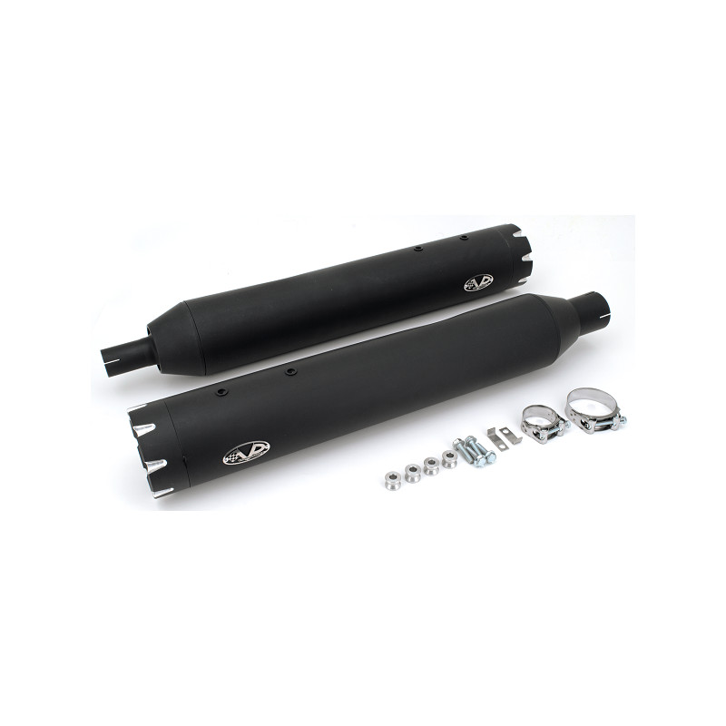 Silencieux d'échappement V-Performance homologués Euro 5 noirs céramique de 114mm de diamètre avec embouts droits Revolver 75...