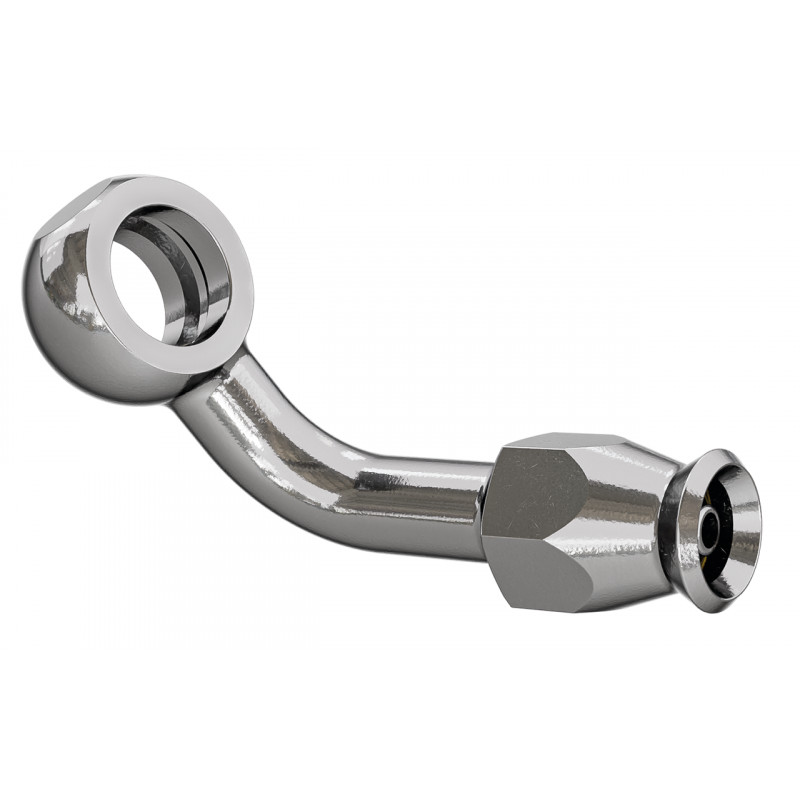 Embout Banjo inox coudé avec écrou et olive Goodridge 237528 Raccords de frein