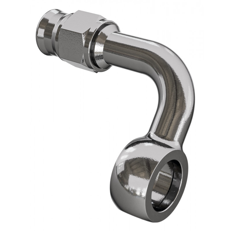 Embout Banjo inox coudé avec écrou et olive Goodridge 741089 Raccords de frein
