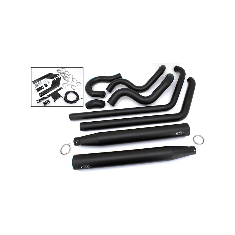 Echappement noir MCJ réglable homologué 2 en 2 True Dual pour Twin Cam Softail 789755 Echappements MCJ Réglables Homologués
