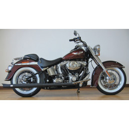 Echappement noir MCJ réglable homologué 2 en 2 True Dual pour Twin Cam Softail 789755 Echappements MCJ Réglables Homologués