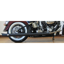 Echappement noir MCJ réglable homologué 2 en 2 True Dual pour Twin Cam Softail 789744 Echappements MCJ Réglables Homologués