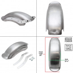 Garde boue arrière et sabres chromés Lowbro Customs Rogue 790192 Gardes-Boue Arrière