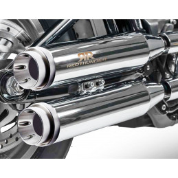 Silencieux d’échappement Redthunder inox poli homologués Euro 5 pour Softail 2021-2024 760997 Echappements