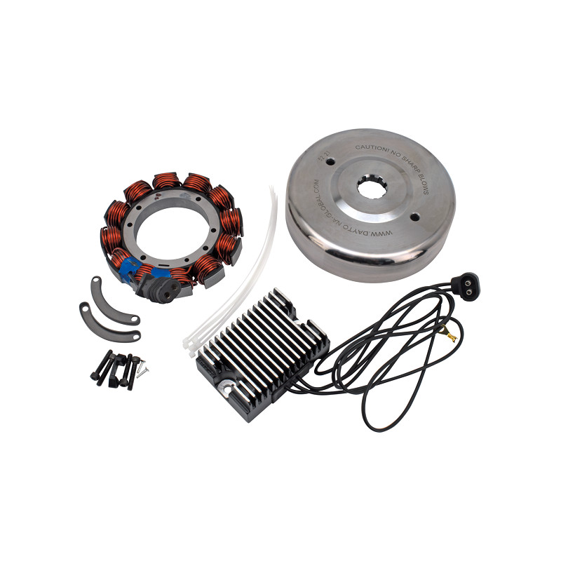 Kit alternateur complet haute puissance 32 ampères avec régulateur noir Daytona Global OEM 29985-87 769319 Rectifieurs/régula...