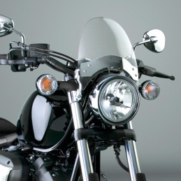 Pare brise court National Cycle légèrement teinté avec plaque chromée et necessaire de montage 731178 Pare-Brise