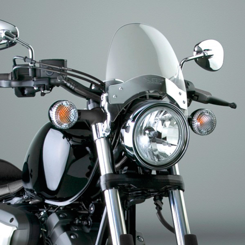 Pare brise court National Cycle légèrement teinté avec plaque chromée et necessaire de montage 731178 Pare-Brise