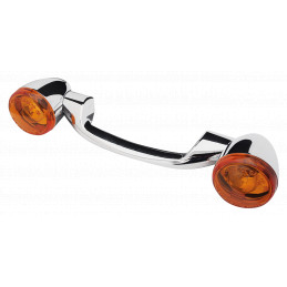 Barre de clignotants arrière avec clignotants Bullet chromée avec lentilles oranges 789672 Clignotants