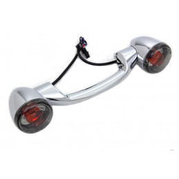 Barre de clignotants arrière avec clignotants Bullet chromée avec lentilles fumées 789674 Clignotants