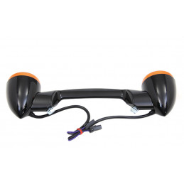 Barre de clignotants arrière avec clignotants Bullet noire avec lentilles oranges 789673 Clignotants