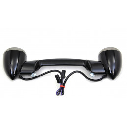 Barre de clignotants arrière avec clignotants Bullet noire avec lentilles fumées 789675 Clignotants