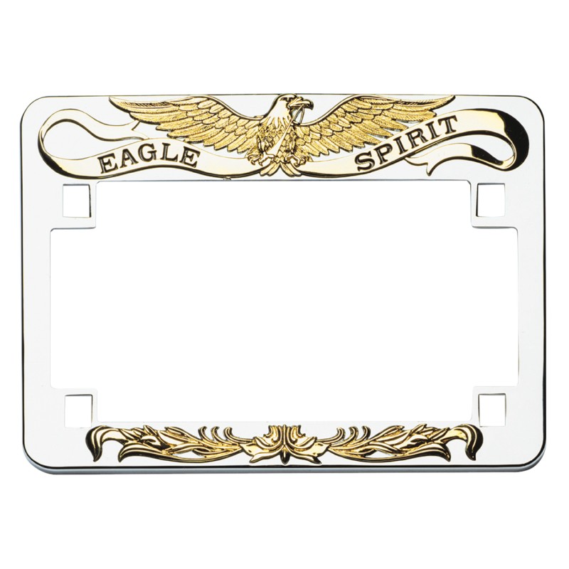 Entourage de plaque d'immatriculation chromé Eagle Spirit format US 301827 Supports feux arrière et plaque