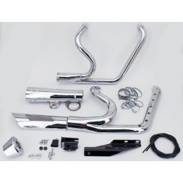 Echappement MCJ réglable homologué 2 en 1 chromé pour Dyna Twin Cam 789749 Echappement pour Harley-Davidson Dyna Twin Cam 200...