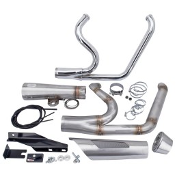 Echappement MCJ réglable homologué 2 en 1 inox pour Dyna Twin Cam 789748 Echappement pour Harley-Davidson Dyna Twin Cam 2006-...
