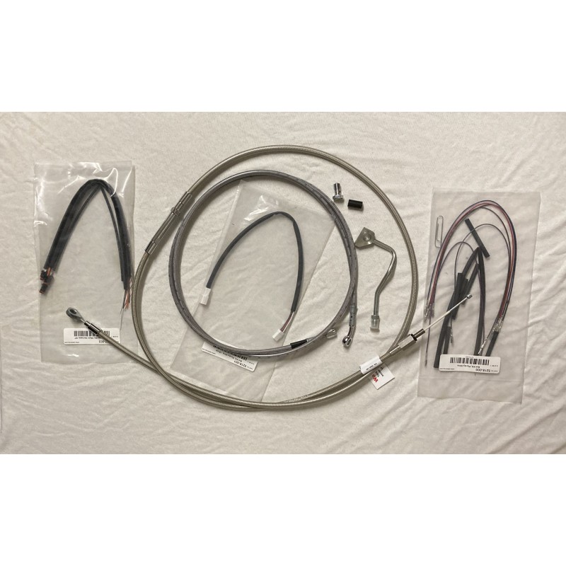 Kit complet Burly de câbles, fils et durits pour guidon Ape Hanger 14" (35.5 cm) M563474 Promos