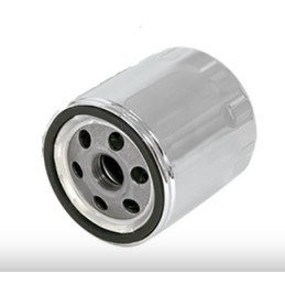 Filtre à huile S&S chromé 30 microns pour S&S V-series, 1340 Evo et Sportster Evo OEM 63805-80A, 63796-77A 750748 Filtres a  ...