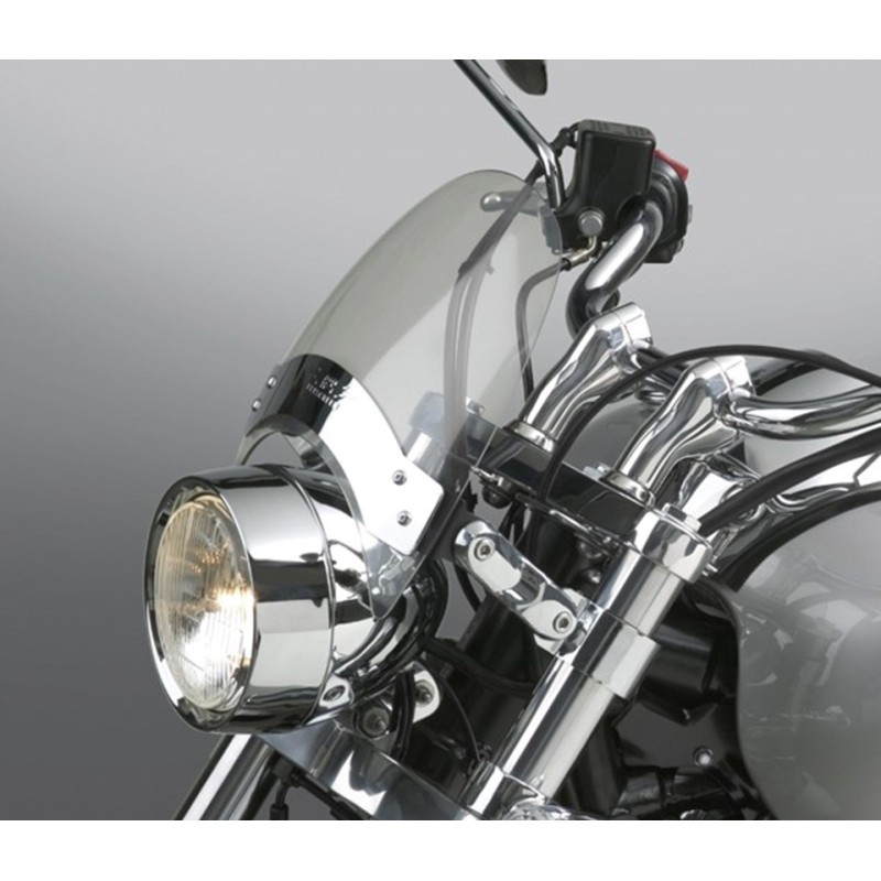 Pare brise court National Cycle légèrement teinté avec plaque chromée et necessaire de montage 731168 Pare-Brise