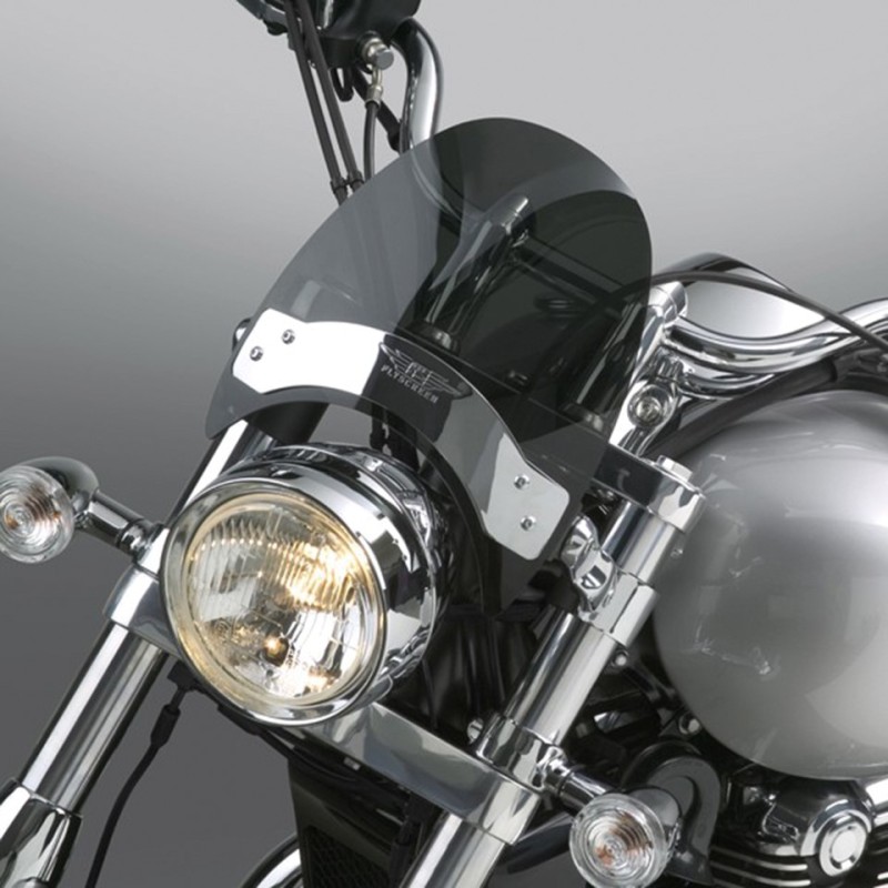 Pare brise court National Cycle teinté foncé avec plaque chromée et necessaire de montage 731169 Pare-Brise