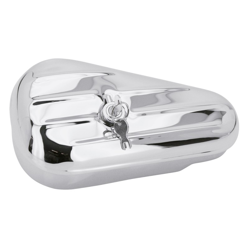 Boite à outils côté gauche chromée pour Harley-Davidson 013103 Boites à outils