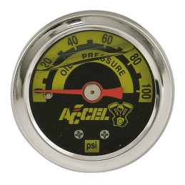 Manomètre de pression d'huile Accel inox poli 60 PSI 233820 Jauges de pression d'huile