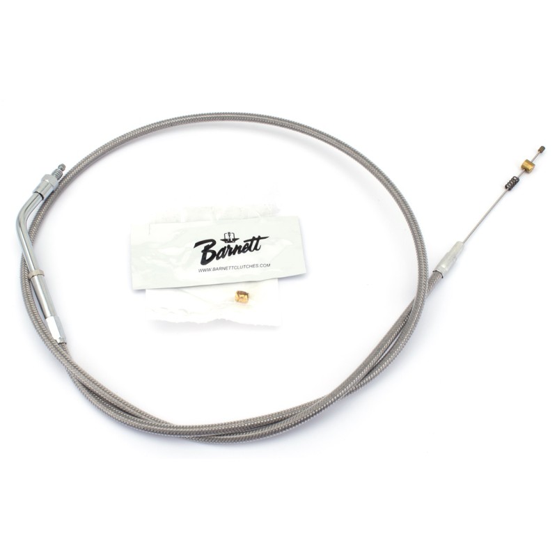 Cable de gaz retour Barnett USA tréssé gainé pour carburateur S&S Super E et G avec tirage 1986-1995 fileté 722903 Cables de ...