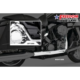 Collecteur d’échappement chromé Freedom Performance True Dual 735707 Collecteurs pour Touring