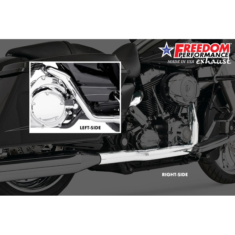 Collecteur d’échappement chromé Freedom Performance True Dual 735707 Collecteurs pour Touring