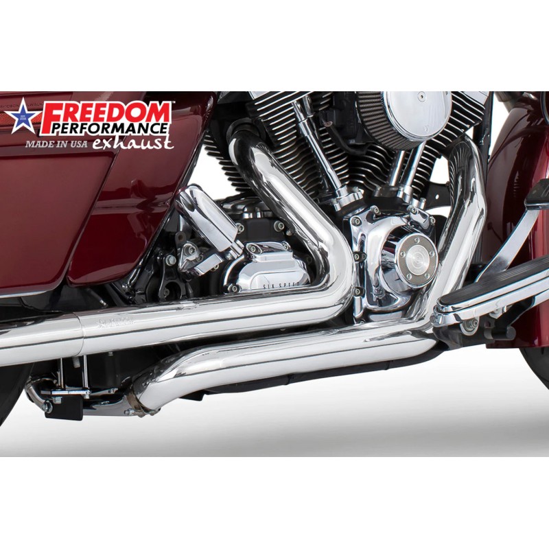 Collecteur d’échappement chromé Freedom Performance Tuck & Under 735880 Collecteurs pour Touring