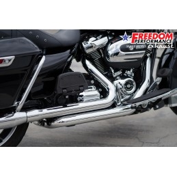 Collecteur d’échappement chromé Freedom Performance Tuck & Under avec échangeur 736067 Collecteurs pour Touring